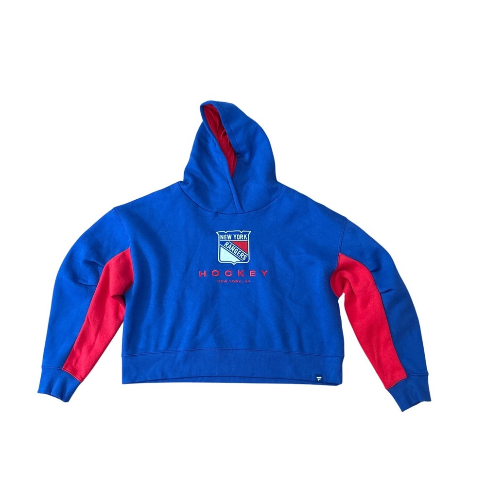 Fanatics New York Rangers Hoodie Women Blue Red Cropped Sporty SIZE Medium